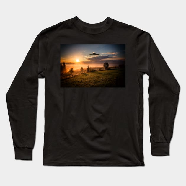 Vulcan at Sunset Long Sleeve T-Shirt by aviationart